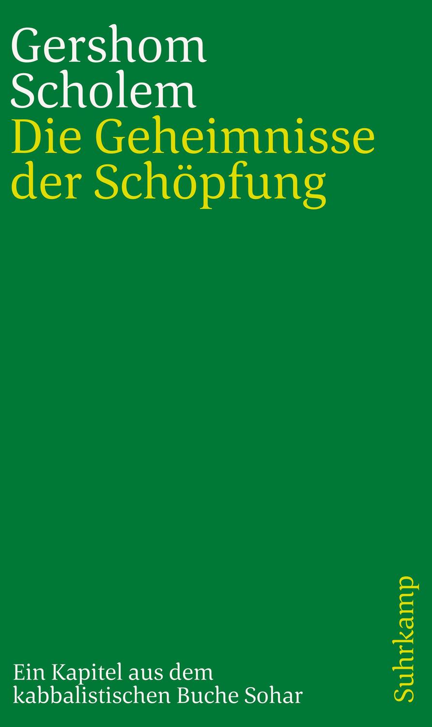Cover: 9783633241804 | Die Geheimnisse der Schöpfung | Gershom Scholem | Taschenbuch | 118 S.