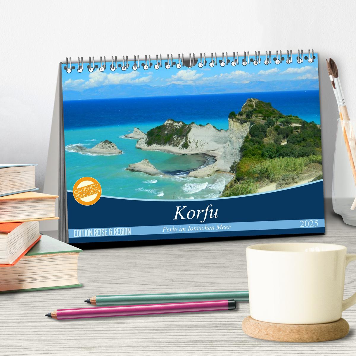 Bild: 9783435507467 | Korfu, Perle im Ionischen Meer (Tischkalender 2025 DIN A5 quer),...