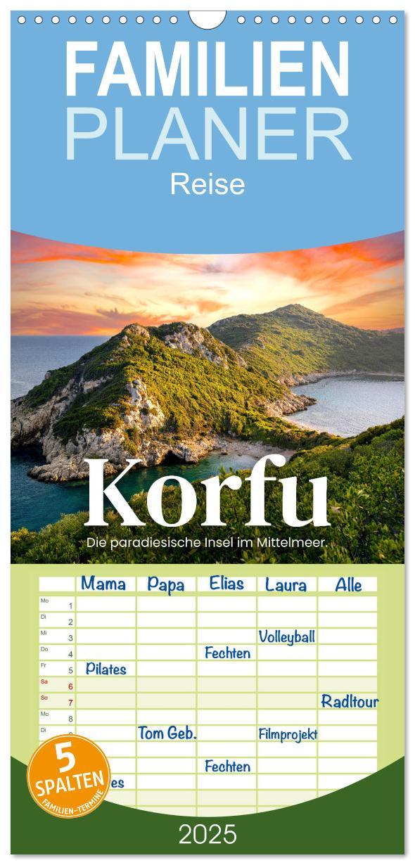 Cover: 9783457096291 | Familienplaner 2025 - Korfu - Die paradiesische Insel im...