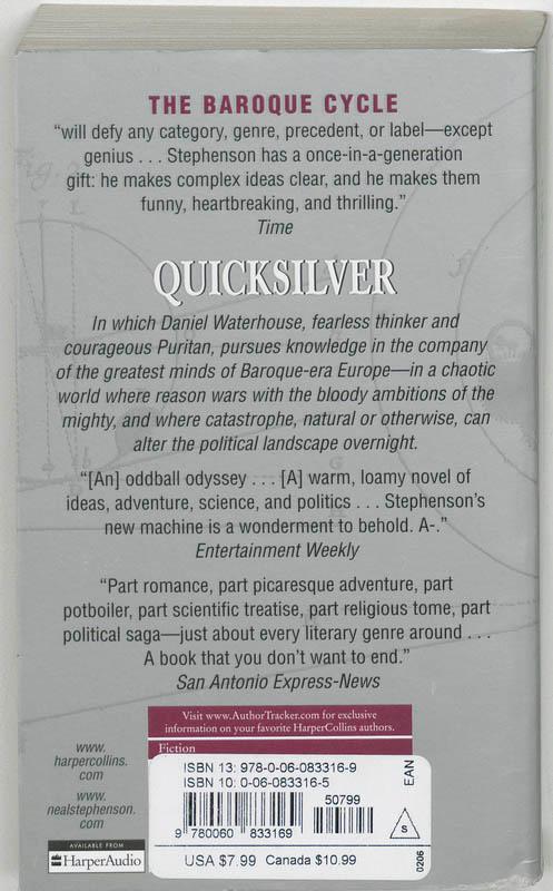 Rückseite: 9780060833169 | Quicksilver | The Baroque Cycle #1 | Neal Stephenson | Taschenbuch