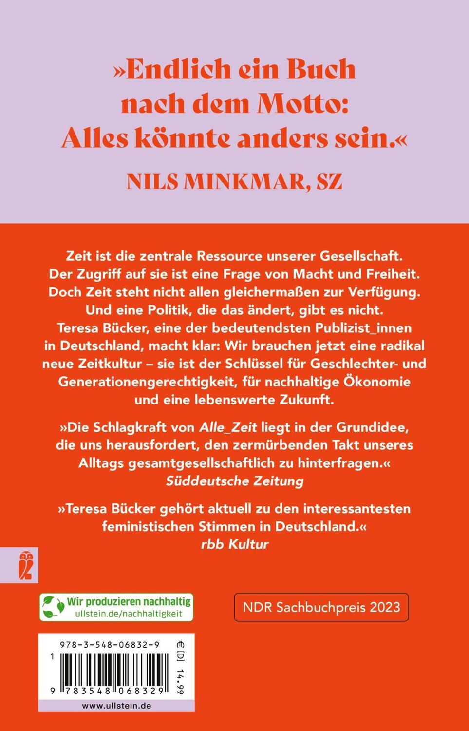 Rückseite: 9783548068329 | Alle_Zeit | Teresa Bücker | Taschenbuch | 400 S. | Deutsch | 2024