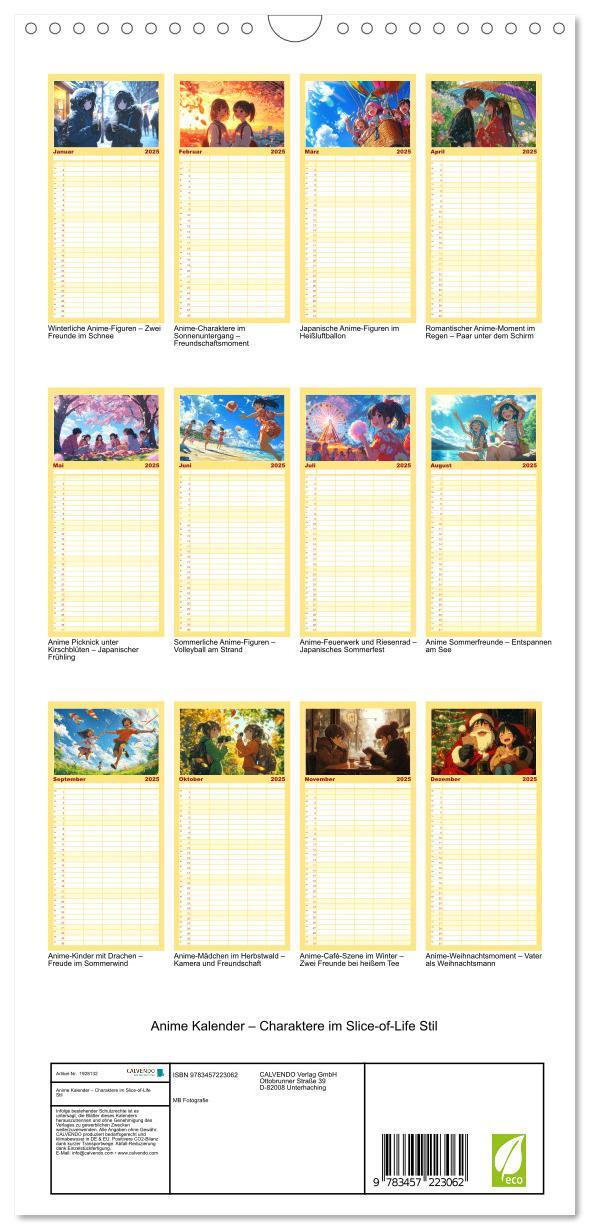 Bild: 9783457223062 | Familienplaner 2025 - Anime Kalender ¿ Charaktere im Slice-of-Life...