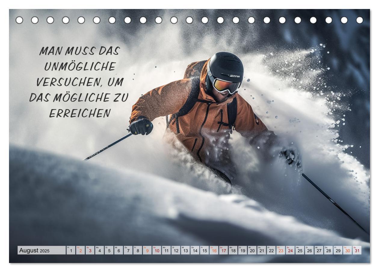 Bild: 9783383909009 | Motivation und Ski (Tischkalender 2025 DIN A5 quer), CALVENDO...