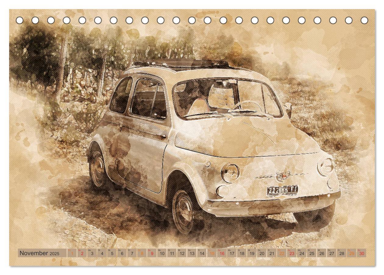 Bild: 9783435151103 | Kult-Autos, Nuova 500 (Tischkalender 2025 DIN A5 quer), CALVENDO...