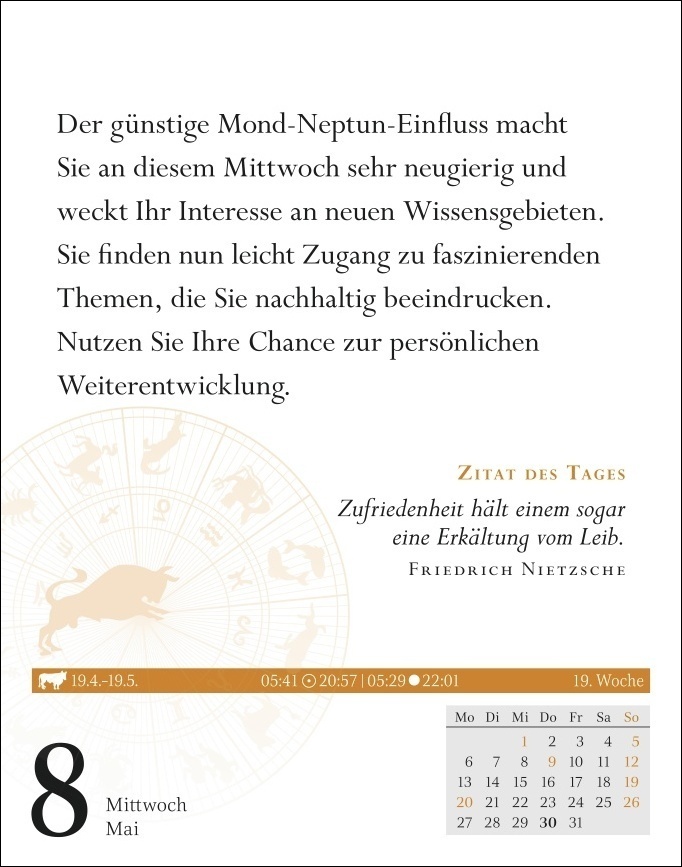 Bild: 9783840031342 | Stier Sternzeichenkalender 2024: Tagesabreißkalender. Tischkalender...