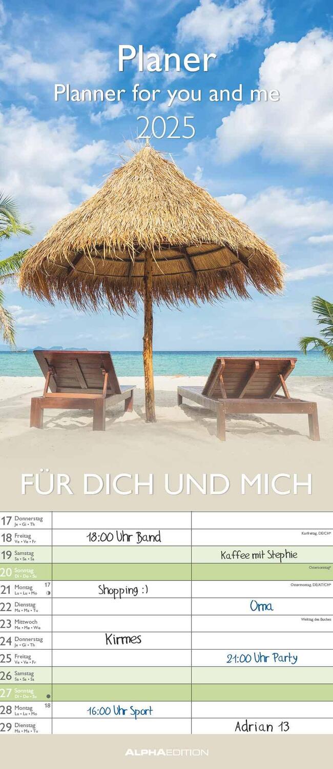 Cover: 4251732341435 | Planer Für Dich und mich 2025 - Familien-Timer 19,5x45 cm - 5...