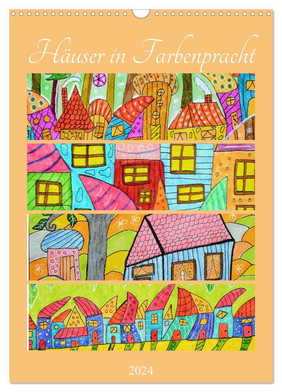 Cover: 9783675937482 | Häuser in Farbenpracht (Wandkalender 2024 DIN A3 hoch), CALVENDO...