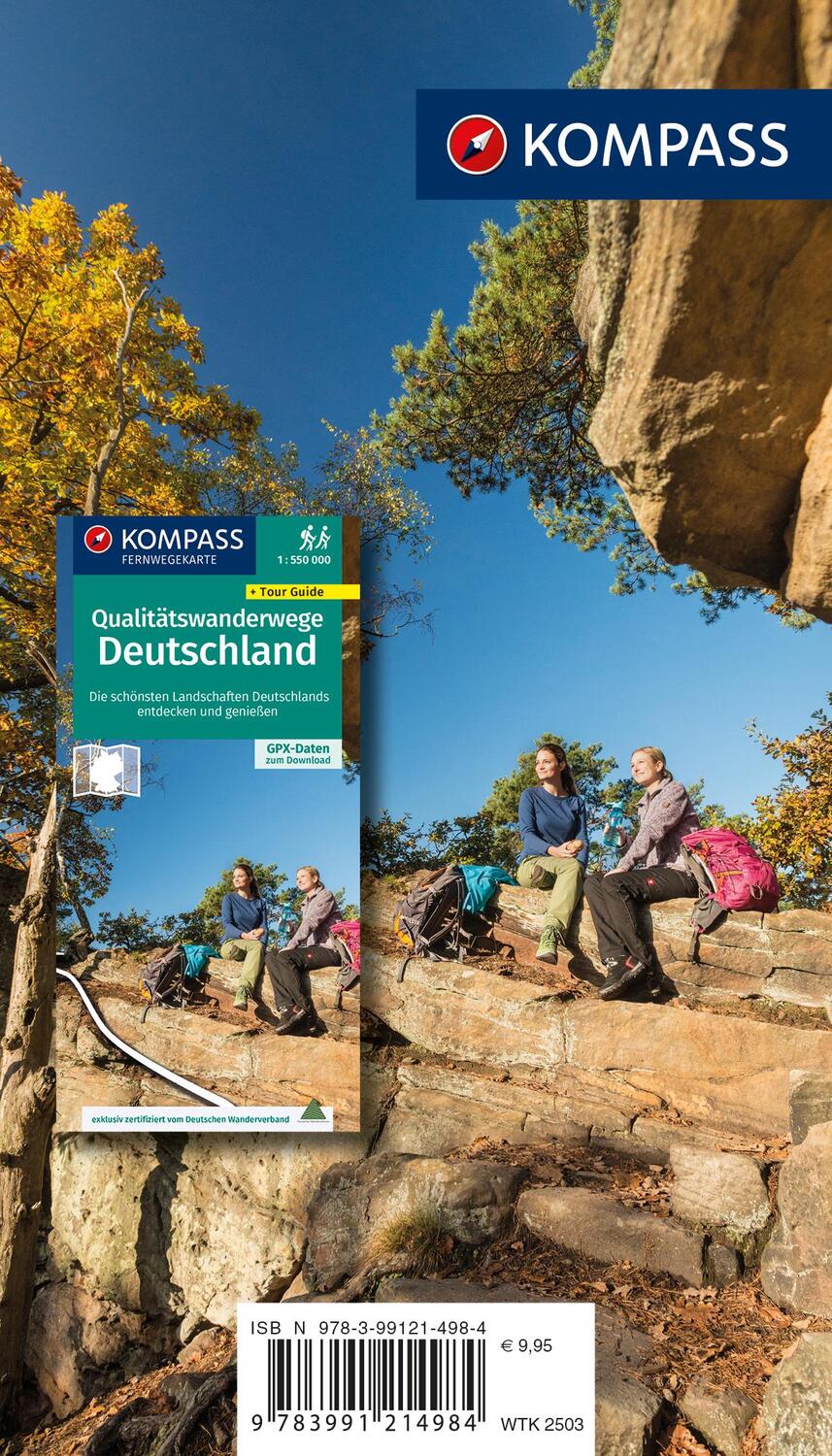 Rückseite: 9783991214984 | KOMPASS Wander-Tourenkarte Rheinsteig 1:50.000 | Stück | 74 S. | 2023