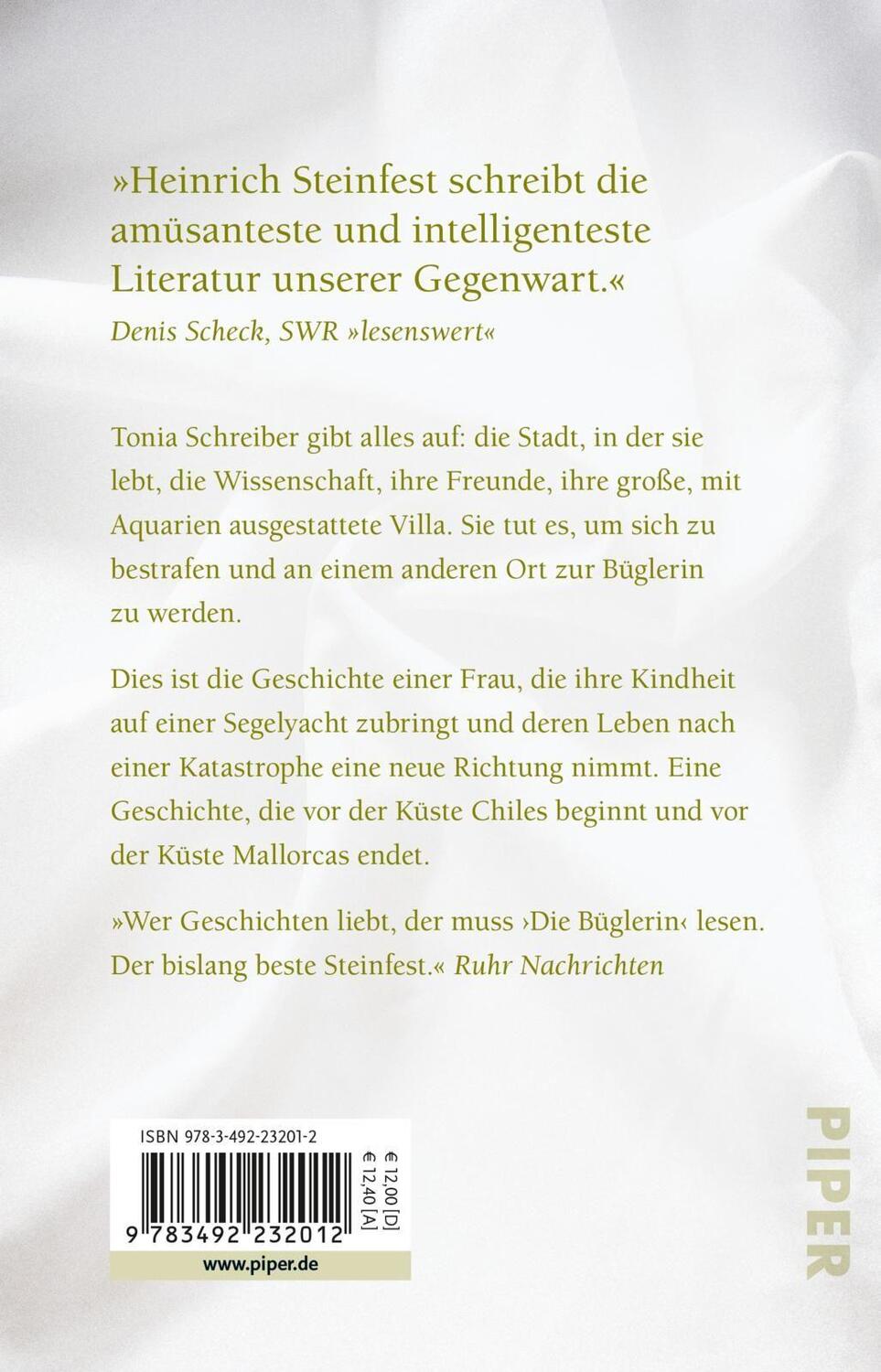 Rückseite: 9783492232012 | Die Büglerin | Roman | Heinrich Steinfest | Taschenbuch | 288 S.