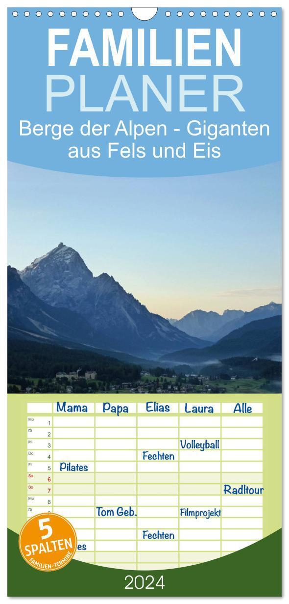Cover: 9783383063749 | Familienplaner 2024 - Berge der Alpen - Giganten aus Fels und Eis...