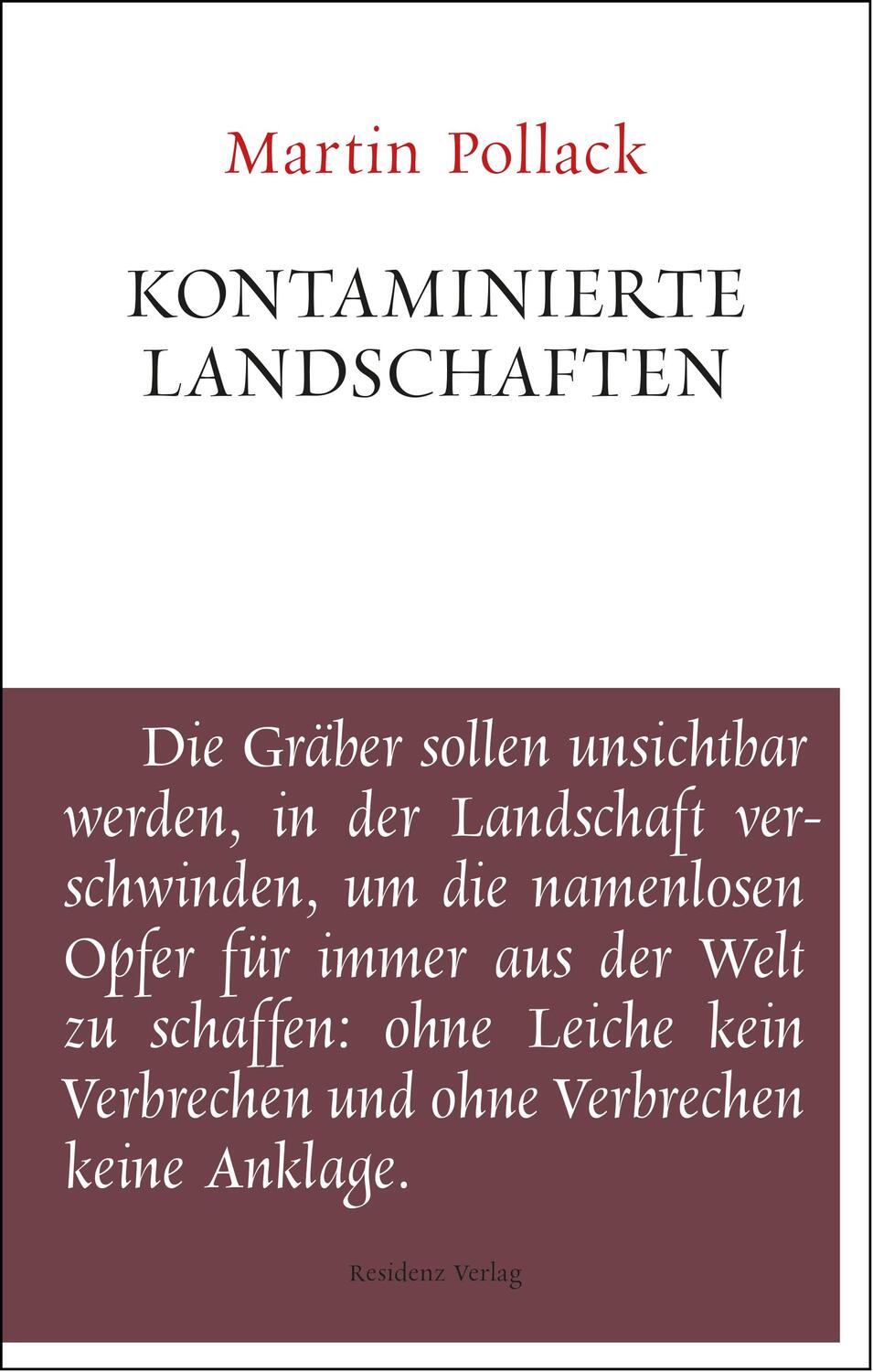 Cover: 9783701716210 | Kontaminierte Landschaften | Unruhe bewahren | Martin Pollack | Buch
