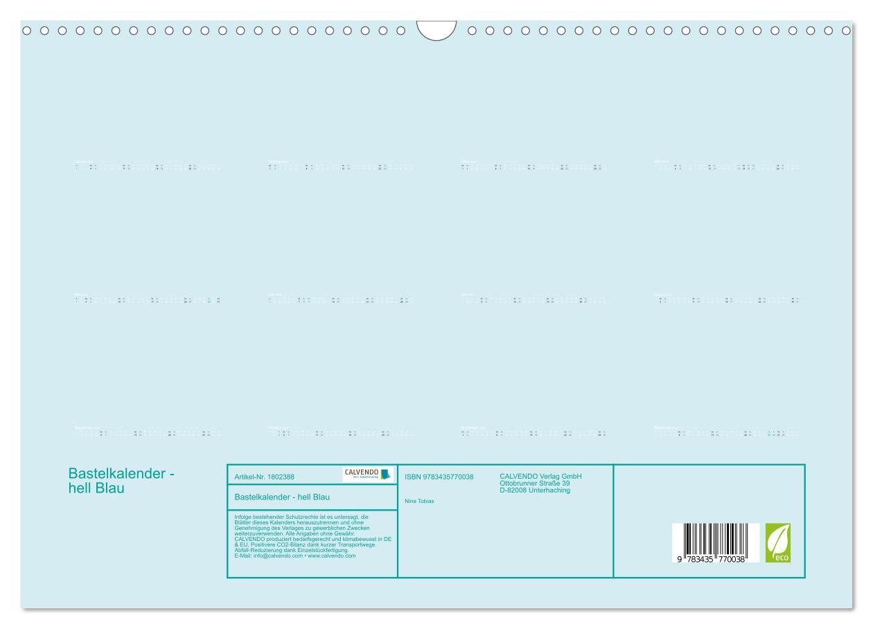 Bild: 9783435770038 | Bastelkalender - hell Blau (Wandkalender 2025 DIN A3 quer),...