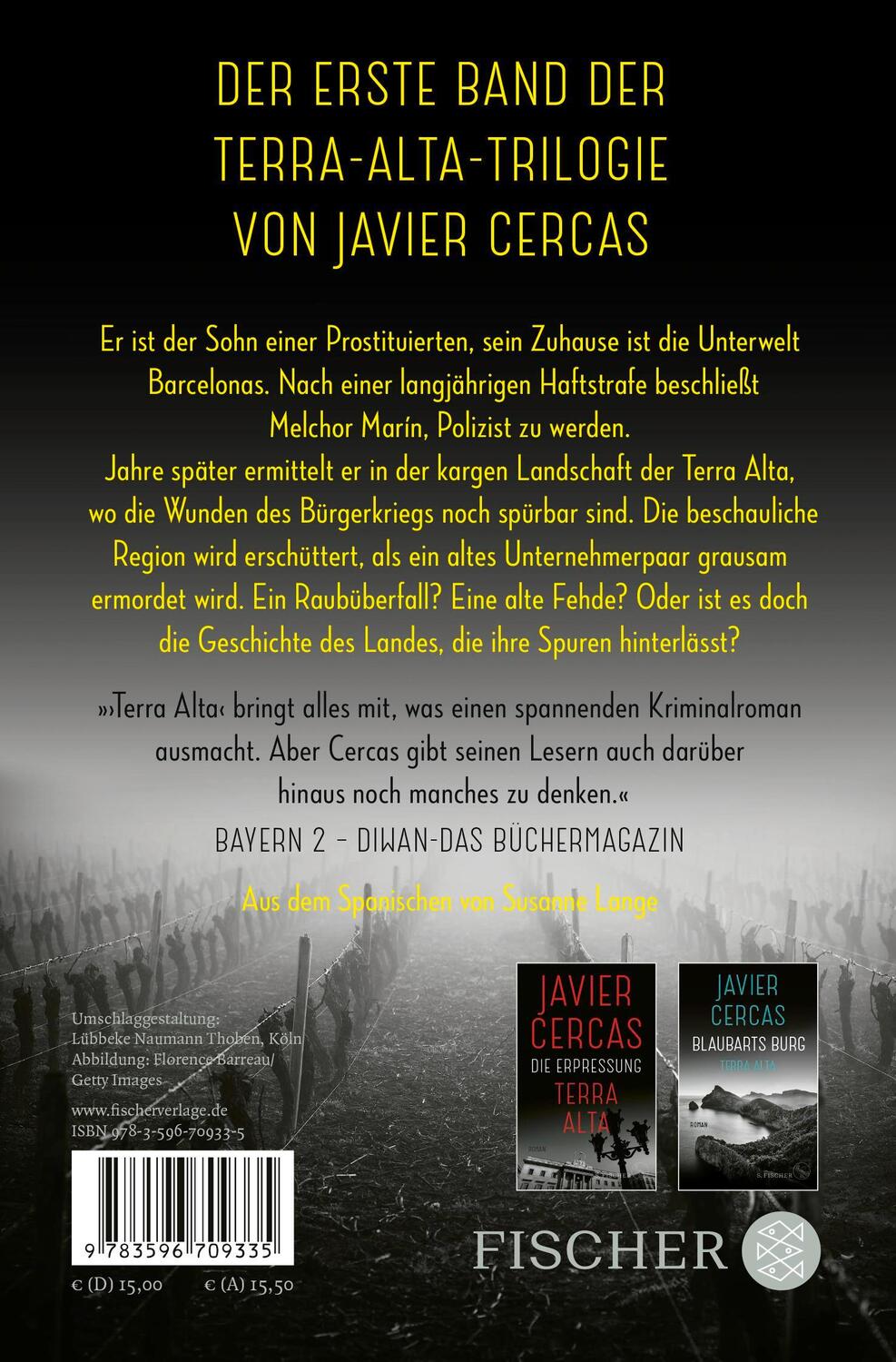 Rückseite: 9783596709335 | Terra Alta | Geschichte einer Rache | Javier Cercas | Taschenbuch