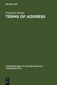 Cover: 9783110115482 | Terms of Address | Friederike Braun | Buch | ISSN | XIII | Englisch