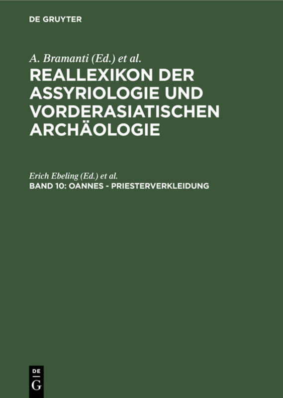 Cover: 9783110185355 | Oannes - Priesterverkleidung | Michael P. Streck (u. a.) | Buch | XXXV