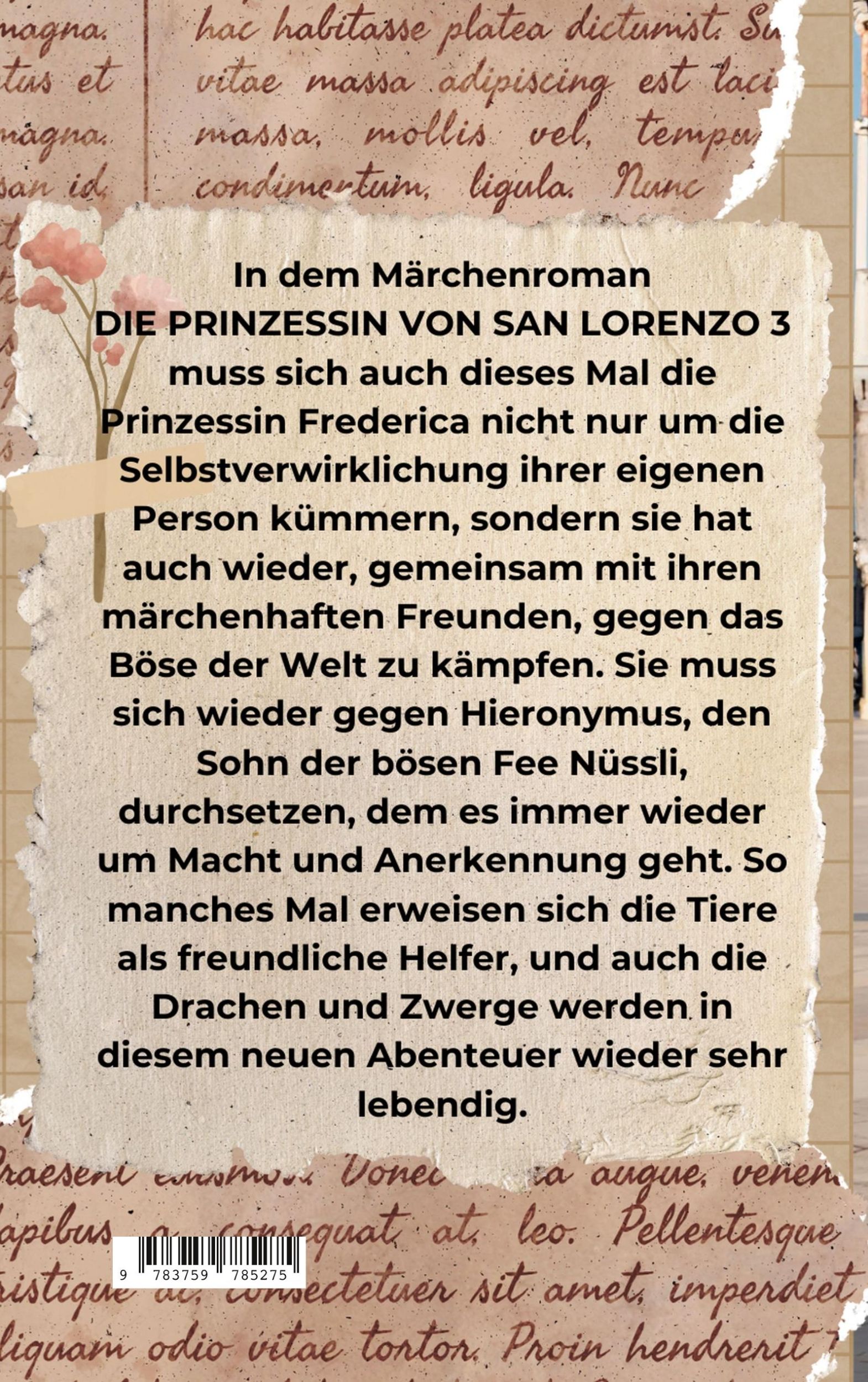 Rückseite: 9783759785275 | Die Prinzessin von San Lorenzo 3 | Märchen-Roman | Gudrun Leyendecker