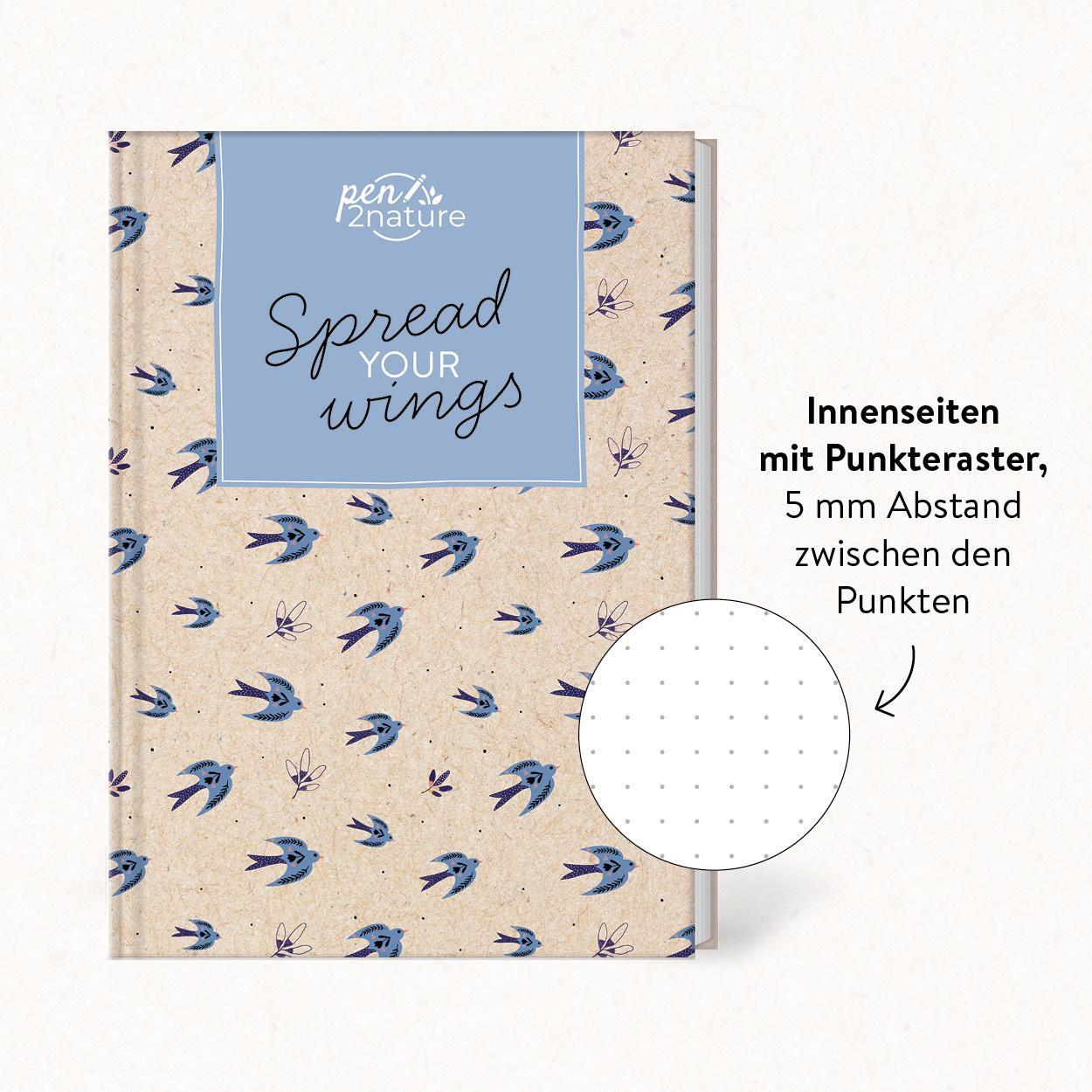 Bild: 9783987640407 | Spread Your Wings . Nachhaltiges Notizbuch in A5 mit Hardcover und...