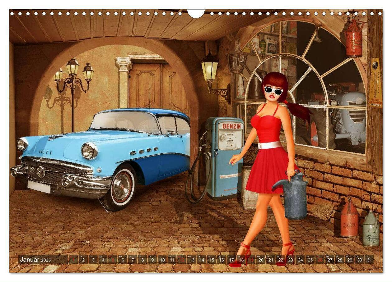 Bild: 9783435473380 | Oldtimer und Pin-Up Girls by Mausopardia (Wandkalender 2025 DIN A3...