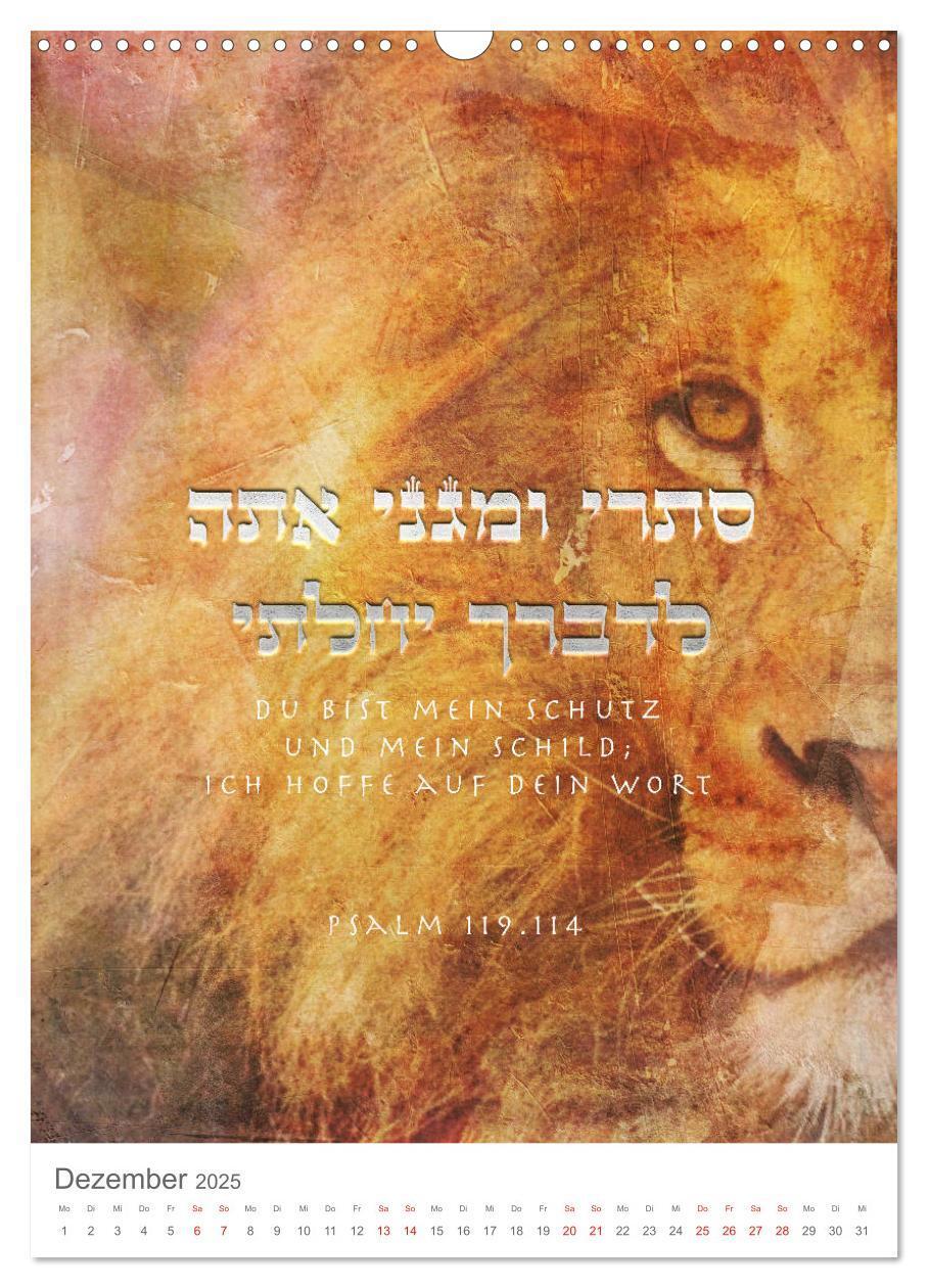 Bild: 9783435979080 | Psalmen Tehilim Hebräisch - Deutsch (Wandkalender 2025 DIN A3...