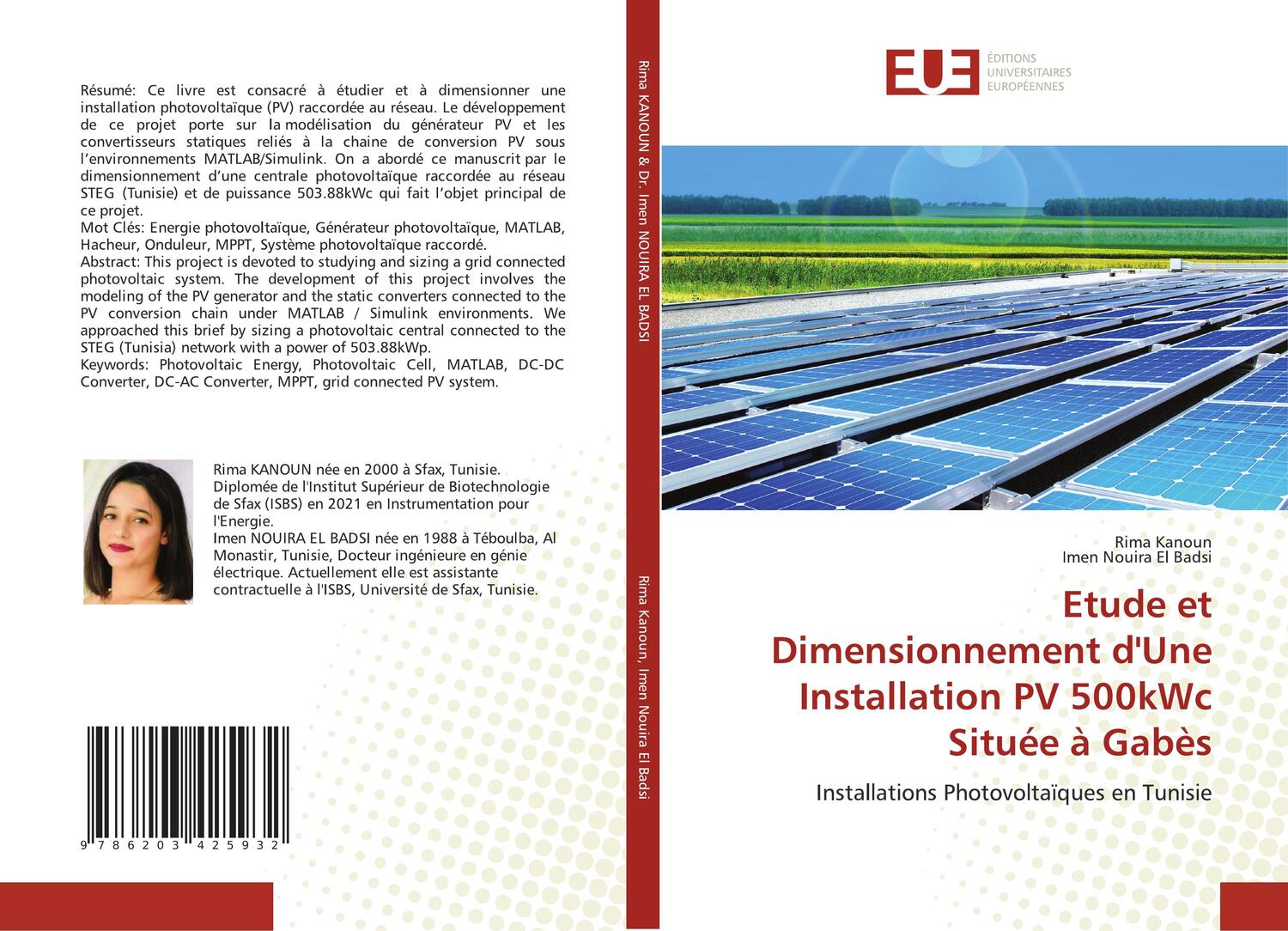 Cover: 9786203425932 | Etude et Dimensionnement d'Une Installation PV 500kWc Située à Gabès