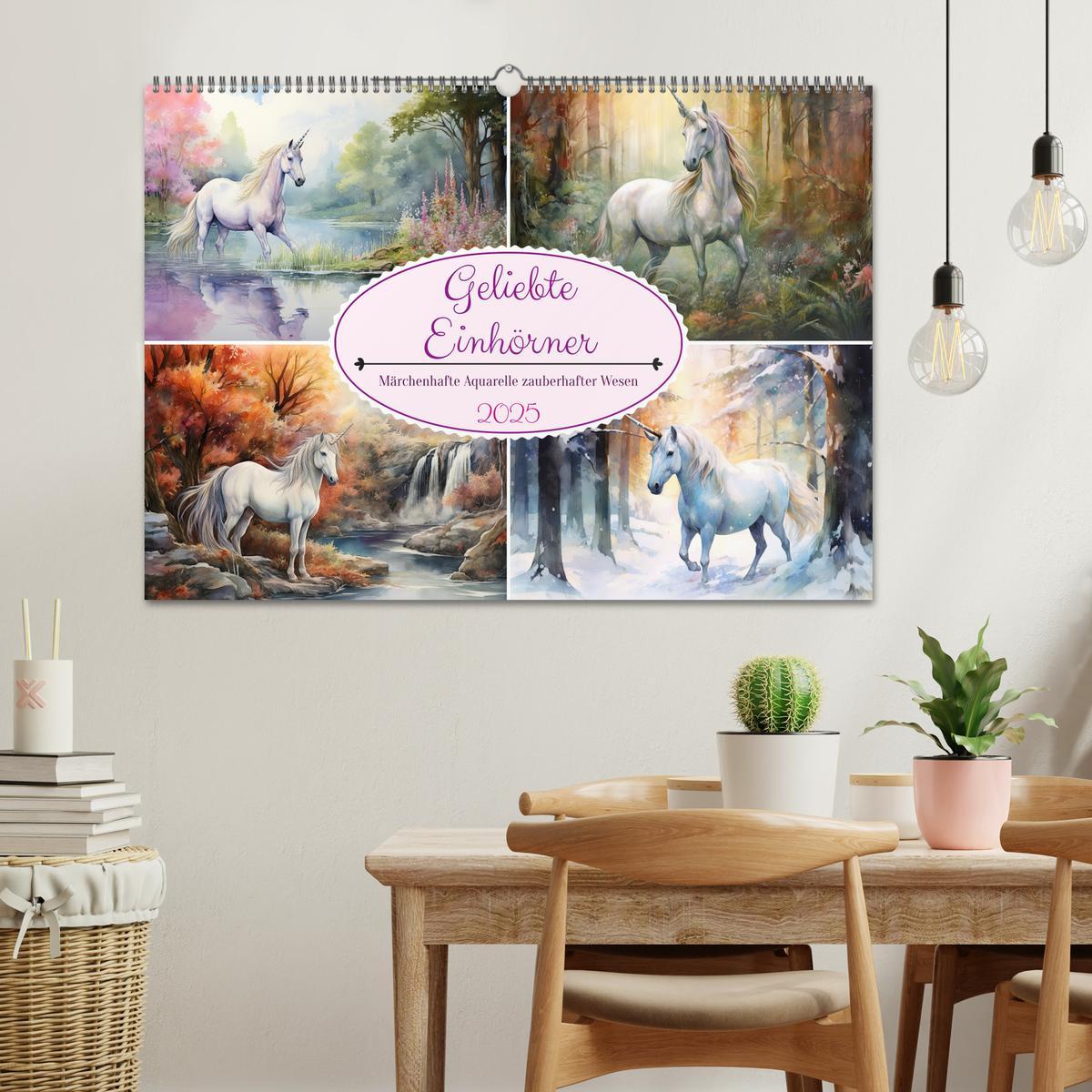 Bild: 9783383893117 | Geliebte Einhörner (Wandkalender 2025 DIN A2 quer), CALVENDO...