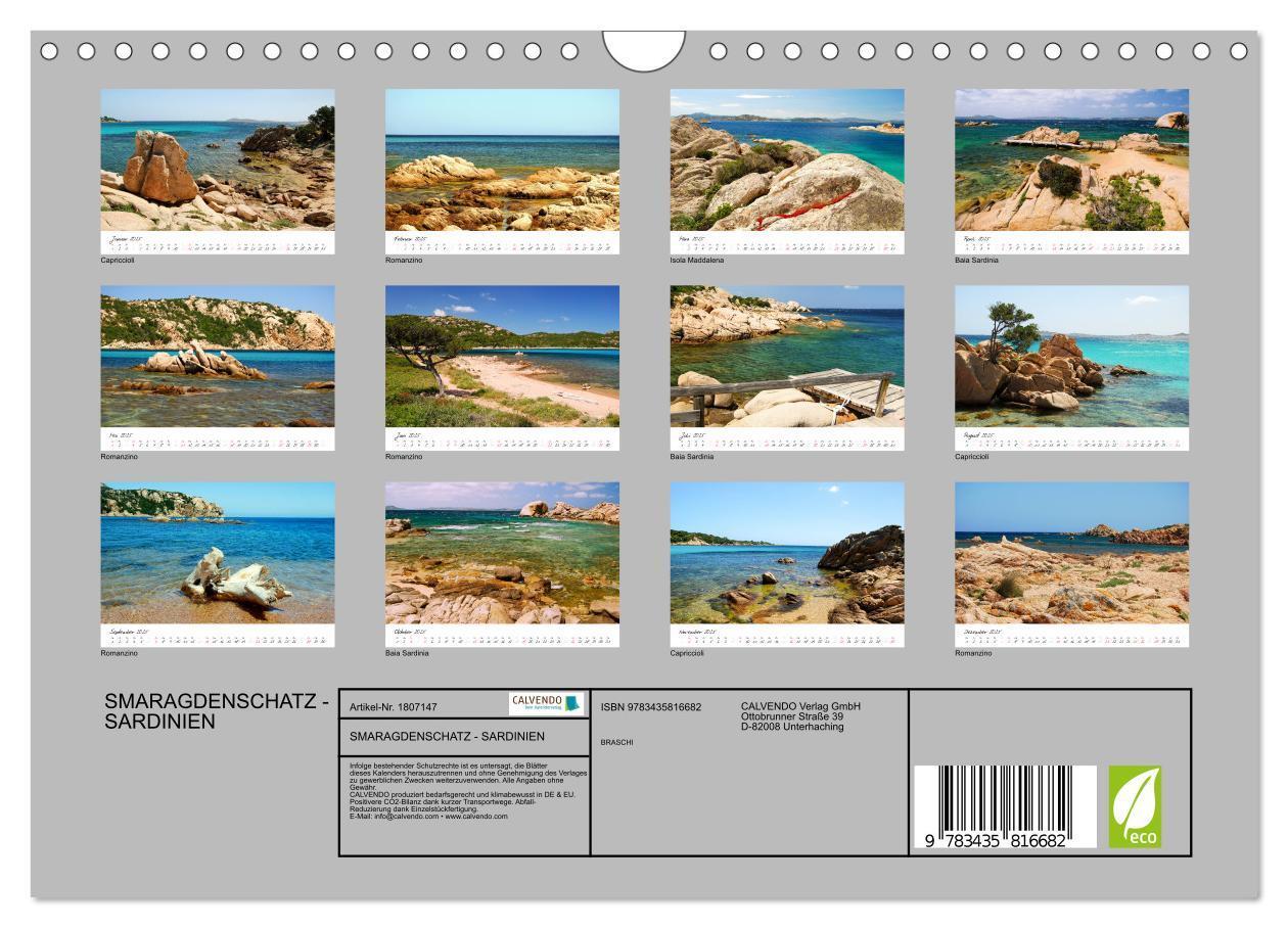 Bild: 9783435816682 | SMARAGDENSCHATZ - SARDINIEN (Wandkalender 2025 DIN A4 quer),...