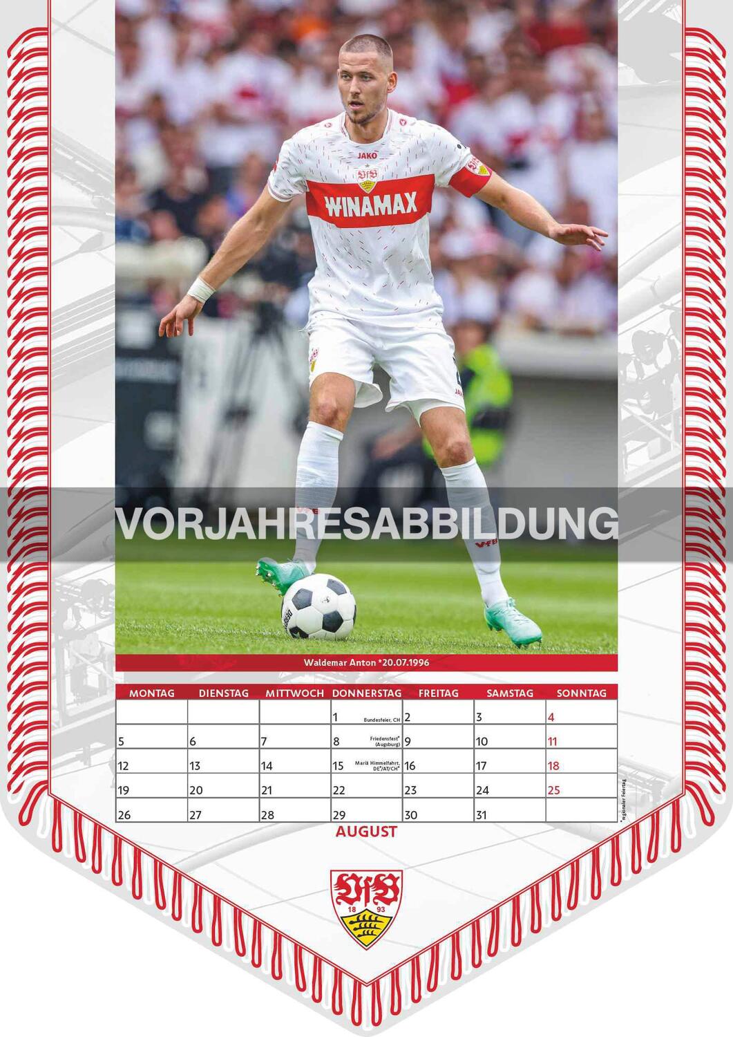 Bild: 4002725994486 | VfB Stuttgart 2025 - Bannerkalender - Fan-Kalender -...