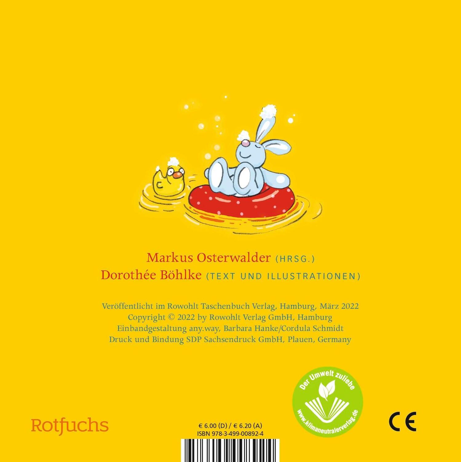 Rückseite: 9783757100520 | Bobo &amp; Hasi in der Badewanne | Pappbilderbuch ab 12 Monaten | Böhlke