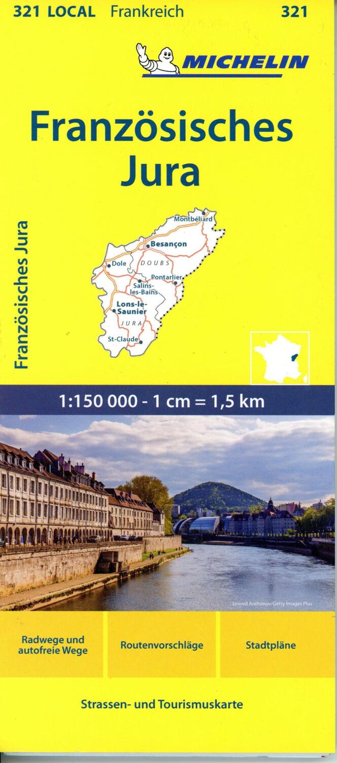 Cover: 9782067210301 | Michelin Französisches Jura | Straßen- und Tourismuskarte 1:150.000