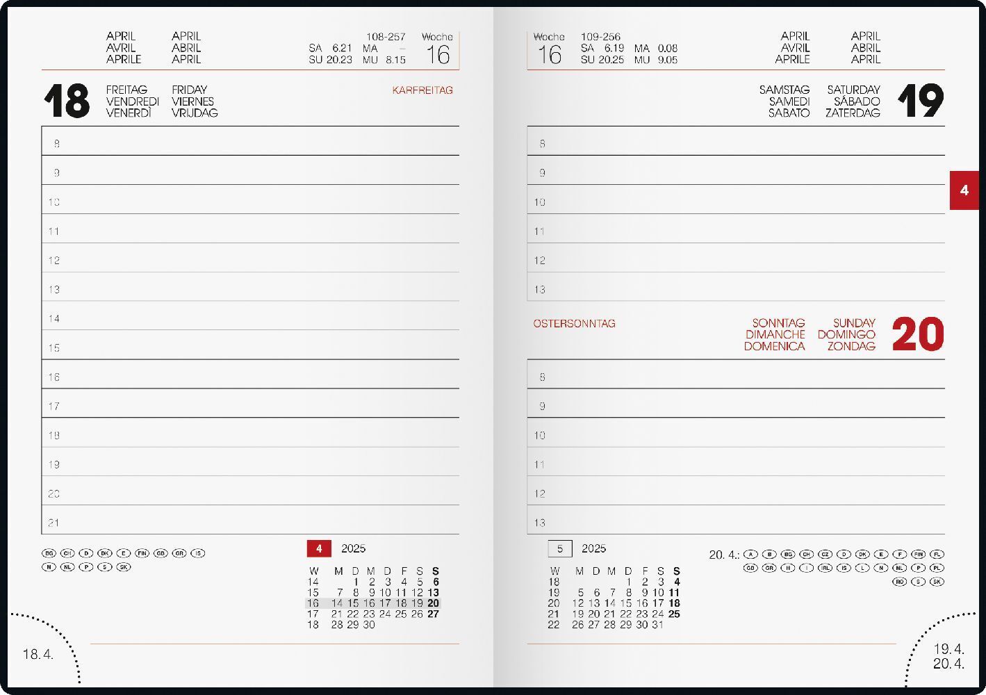 Bild: 4061947127065 | Taschenkalender Modell 736 (2025) Nature | 1 Seite = 1 Tag, A6 | 2025