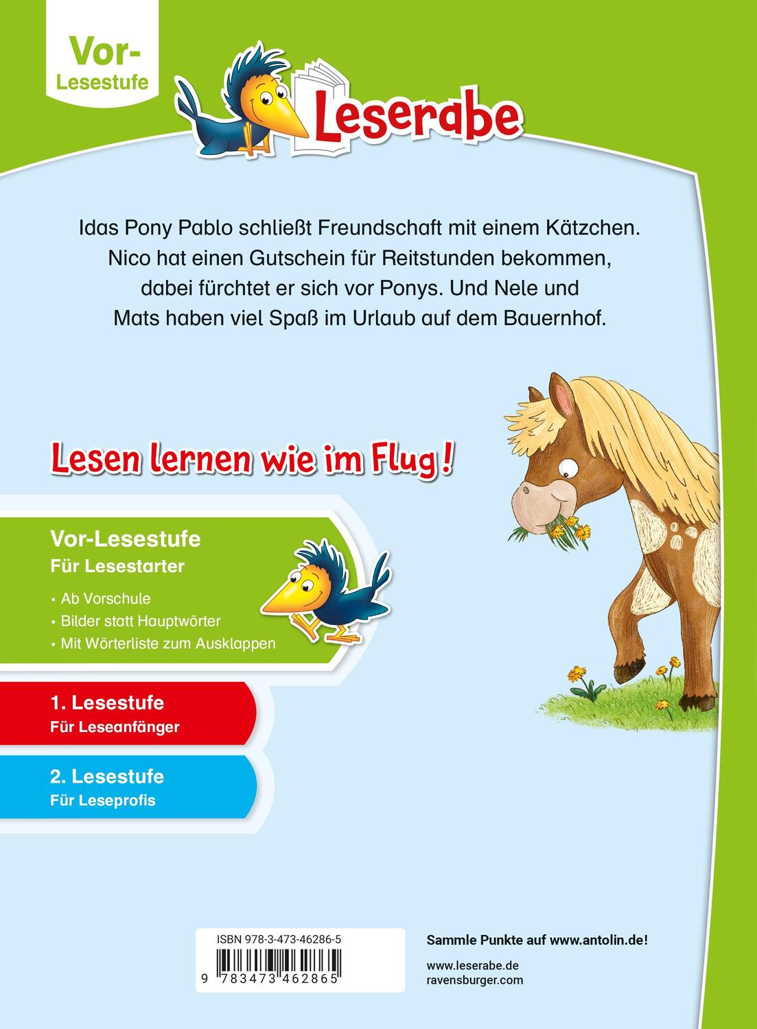 Rückseite: 9783473462865 | Ponygeschichten - Leserabe ab Vorschule - Erstlesebuch für Kinder...