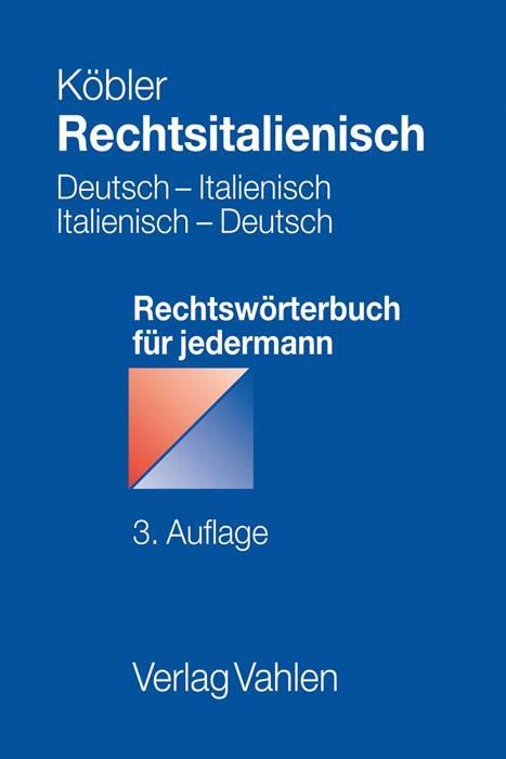 Cover: 9783800662739 | Rechtsitalienisch | Gerhard Köbler | Taschenbuch | Deutsch | 2020