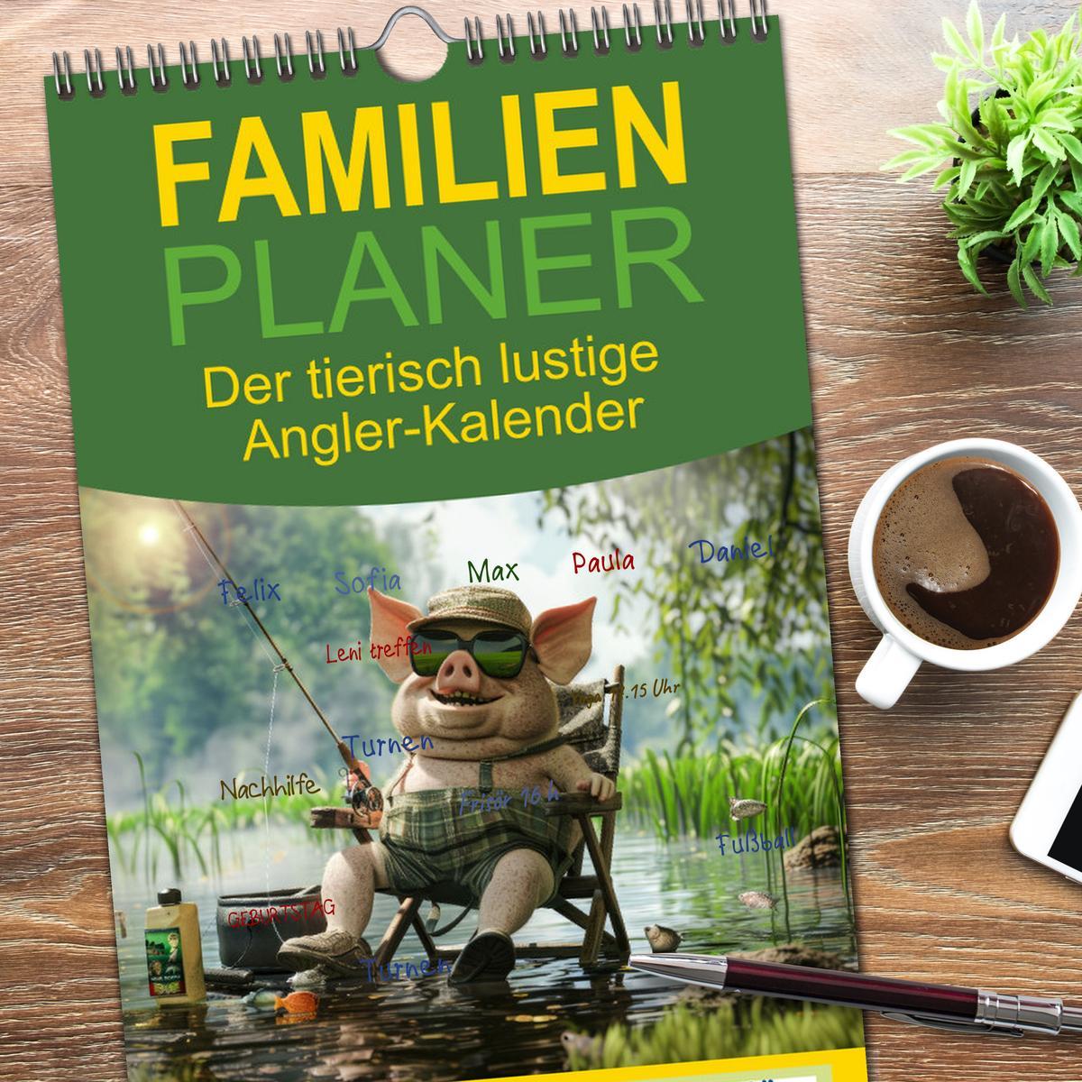 Bild: 9783457192559 | Familienplaner 2025 - Der tierisch lustige Angler-Kalender mit 5...