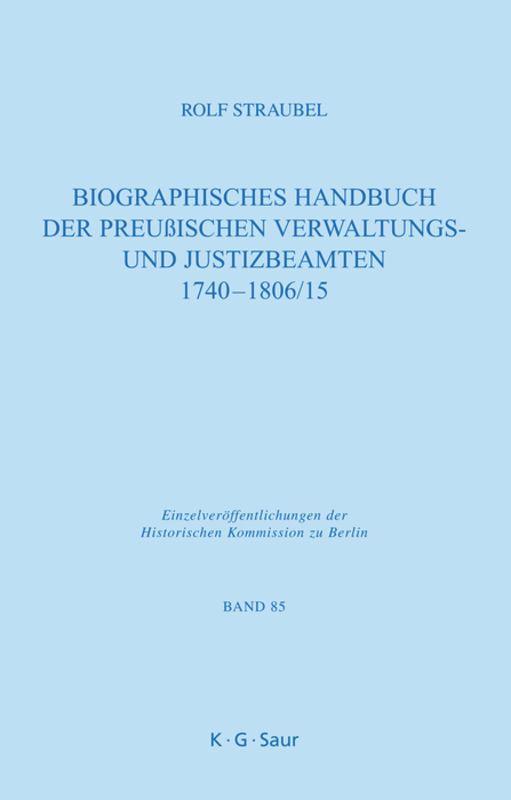 Cover: 9783598232299 | Biographisches Handbuch der preußischen Verwaltungs- und...