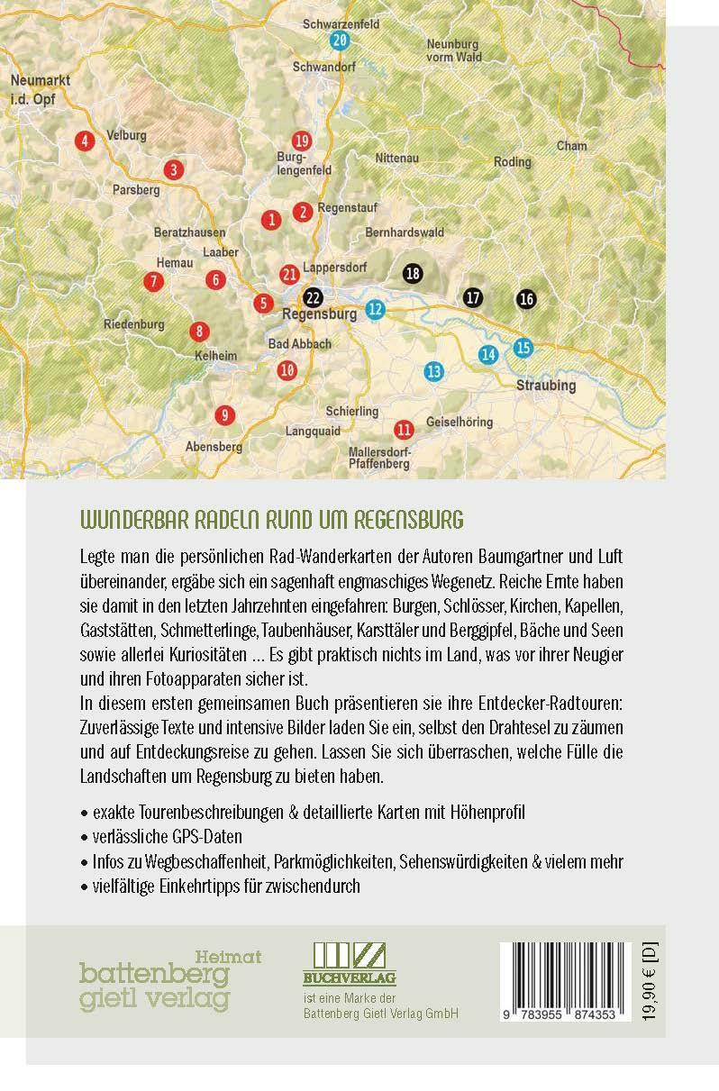 Rückseite: 9783955874353 | Genussradeln rund um Regensburg | Helmut Baumgartner (u. a.) | Buch