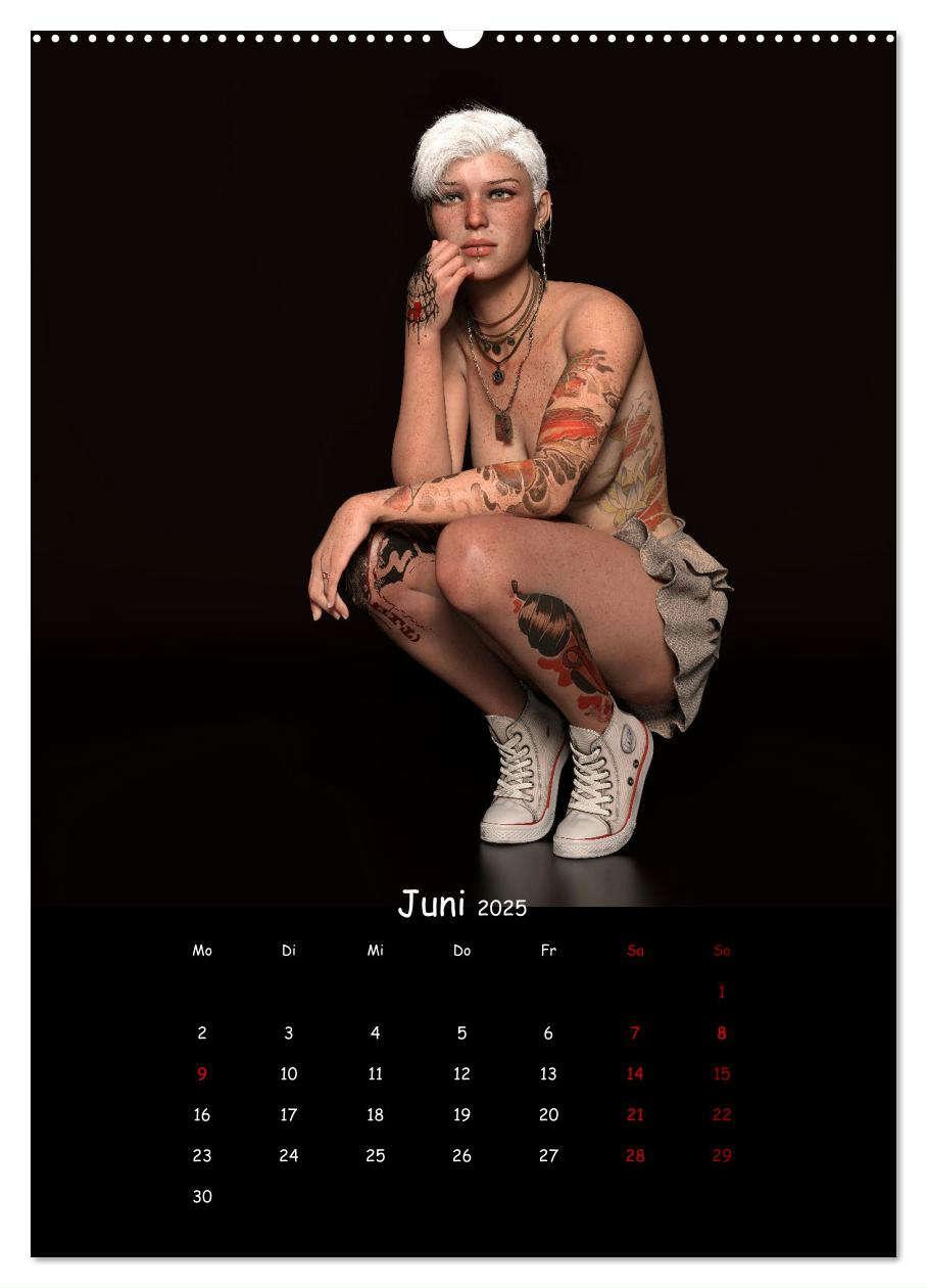 Bild: 9783435890378 | Portraits von tätowierten Frauen (Wandkalender 2025 DIN A2 hoch),...