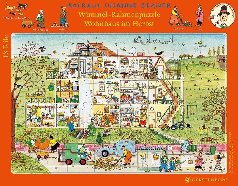 Cover: 4250915934075 | Wimmel-Rahmenpuzzle Wohnhaus im Herbst (Kinderpuzzle) | Berner | Spiel
