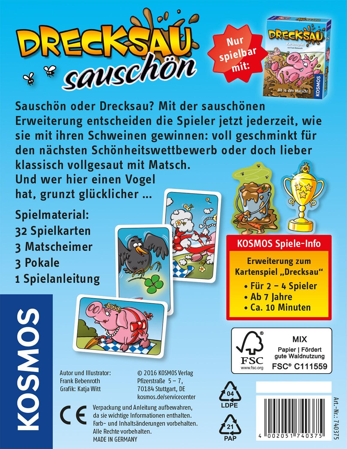 Bild: 4002051740375 | Drecksau sauschön | Kartenspiel für 2 - 4 Spieler ab 7 Jahren | Spiel