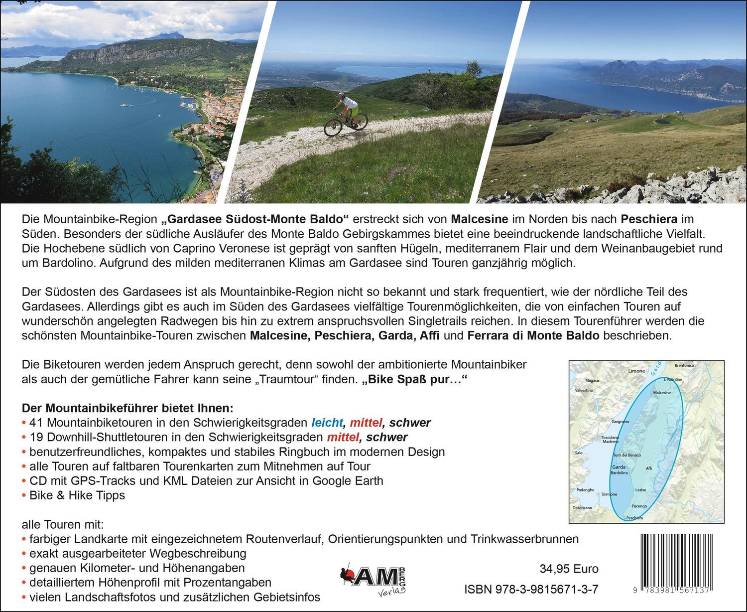 Rückseite: 9783981567137 | Mountainbike Touren Gardasee Südost - Monte Baldo | Band 7 | Buch