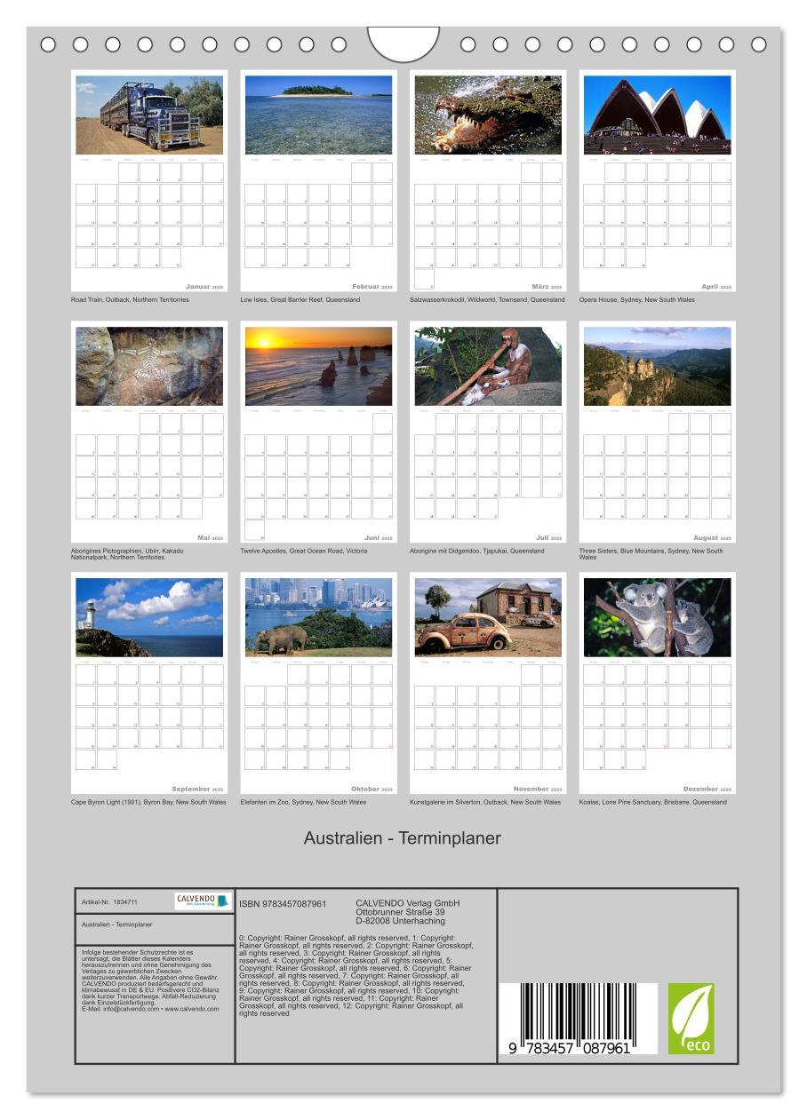 Bild: 9783457087961 | Australien - Terminplaner (Wandkalender 2025 DIN A4 hoch), CALVENDO...