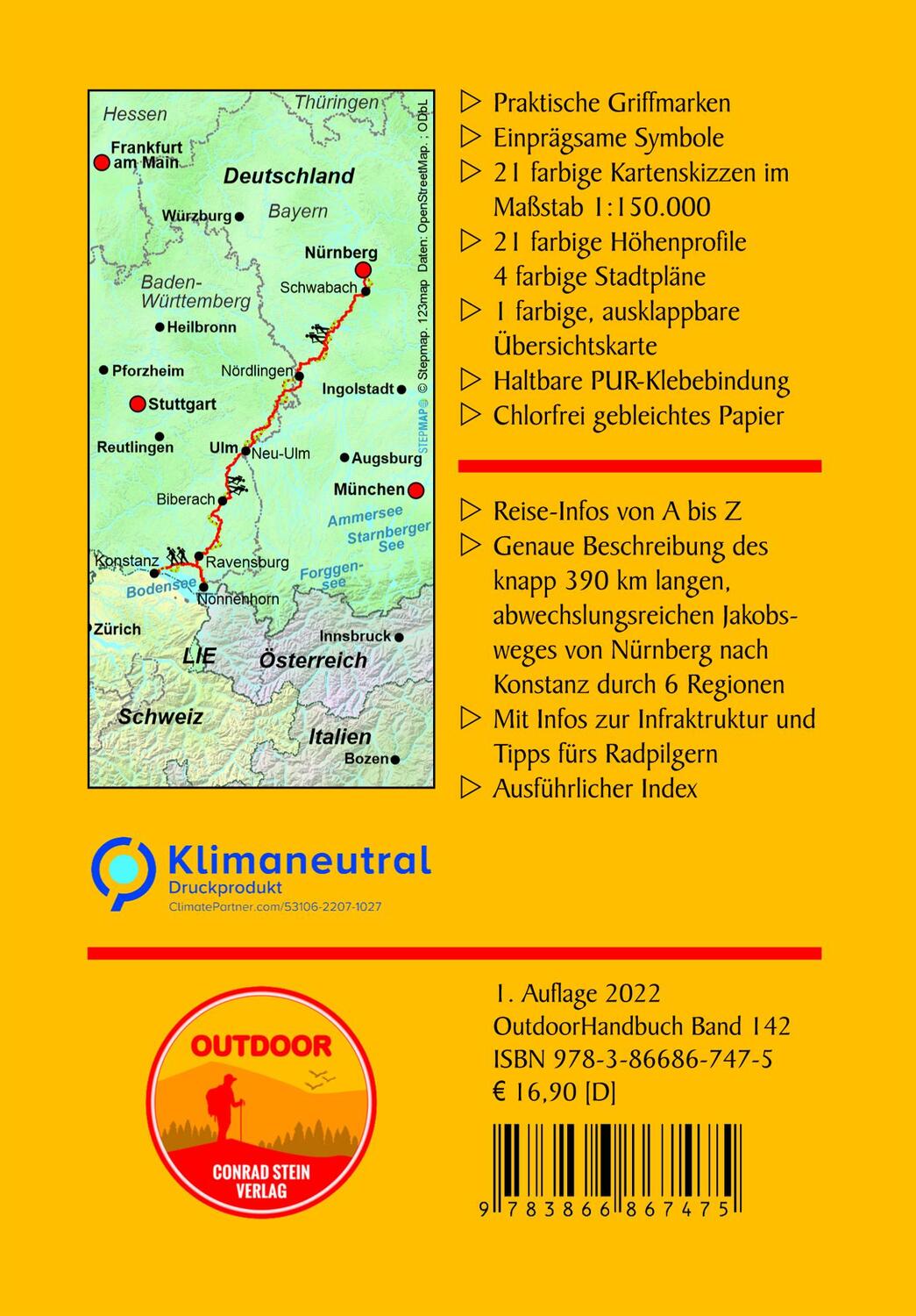 Rückseite: 9783866867475 | Jakobsweg Nürnberg - Konstanz | Karin Gudop | Taschenbuch | Deutsch