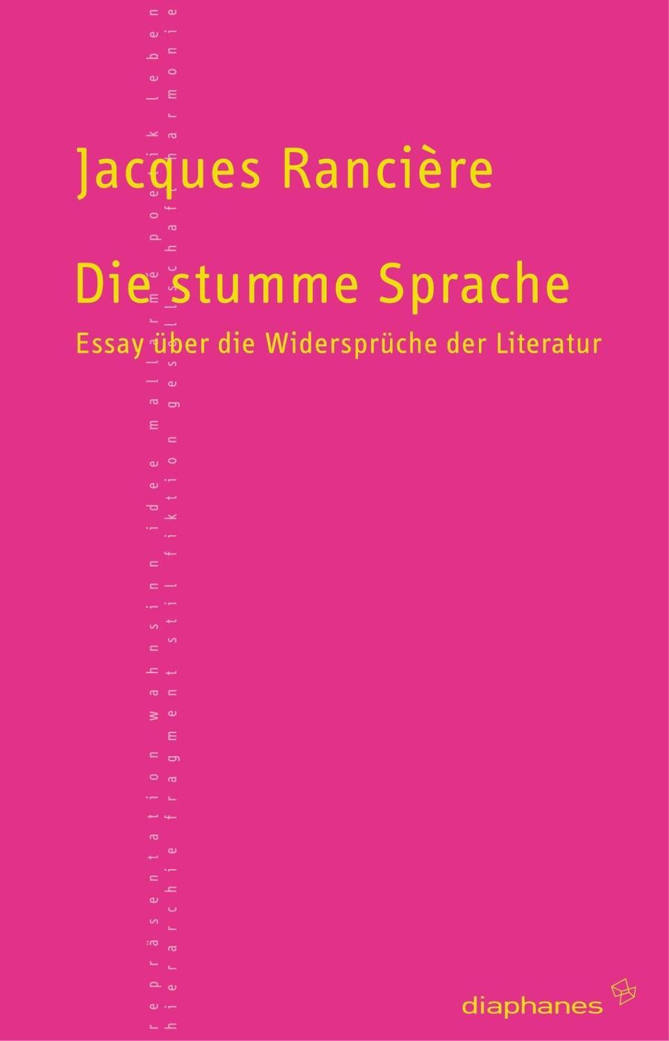Cover: 9783037341117 | Die stumme Sprache | Jacques Rancière | Taschenbuch | 224 S. | Deutsch