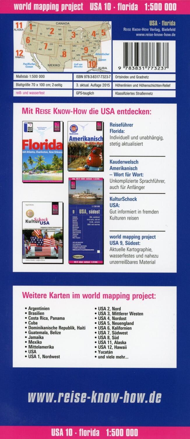 Bild: 9783831773237 | Reise Know-How Landkarte USA 10, Florida (1:500.000) | (Land-)Karte