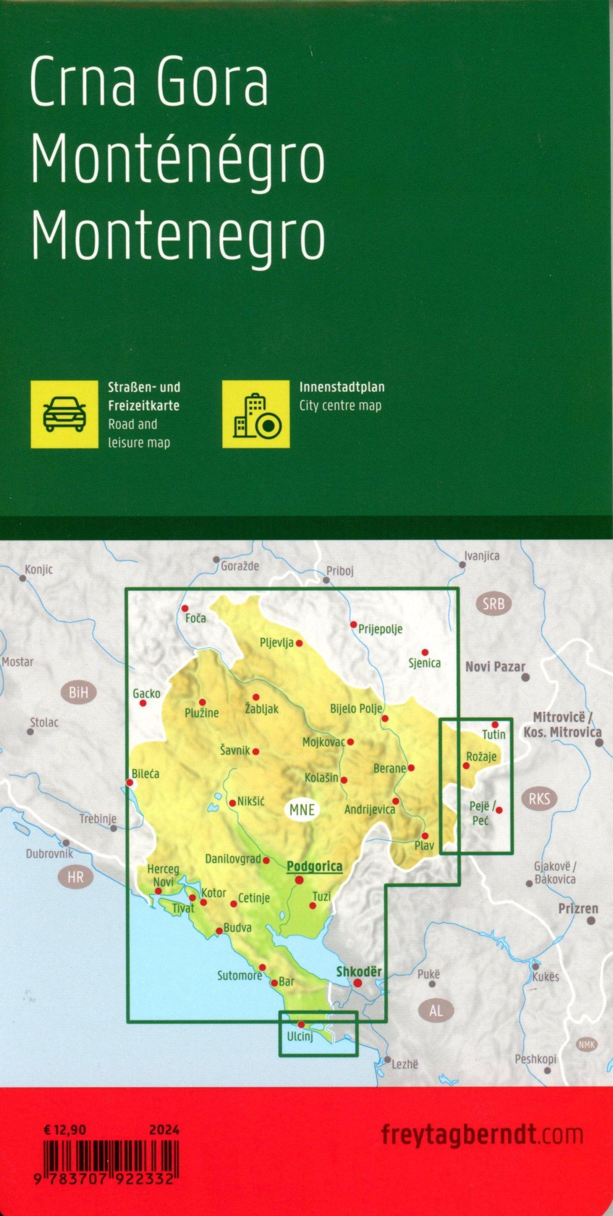 Bild: 9783707922332 | Montenegro, Straßen- und Freizeitkarte 1:150.000, freytag &amp; berndt