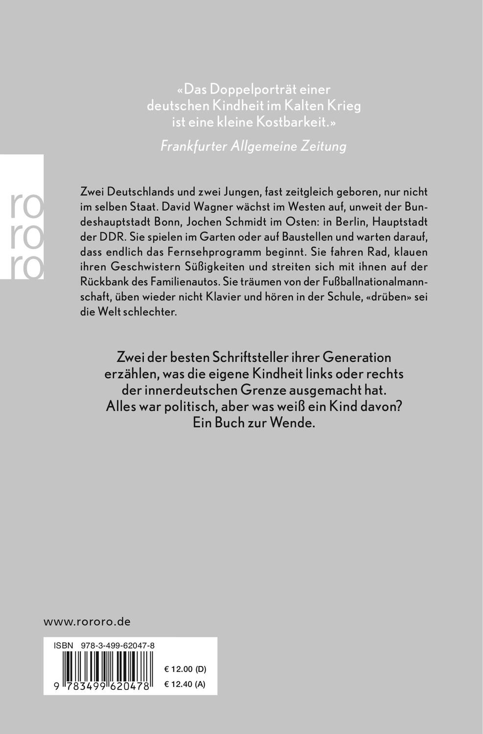 Rückseite: 9783499620478 | Drüben und drüben | Zwei deutsche Kindheiten | Jochen Schmidt (u. a.)
