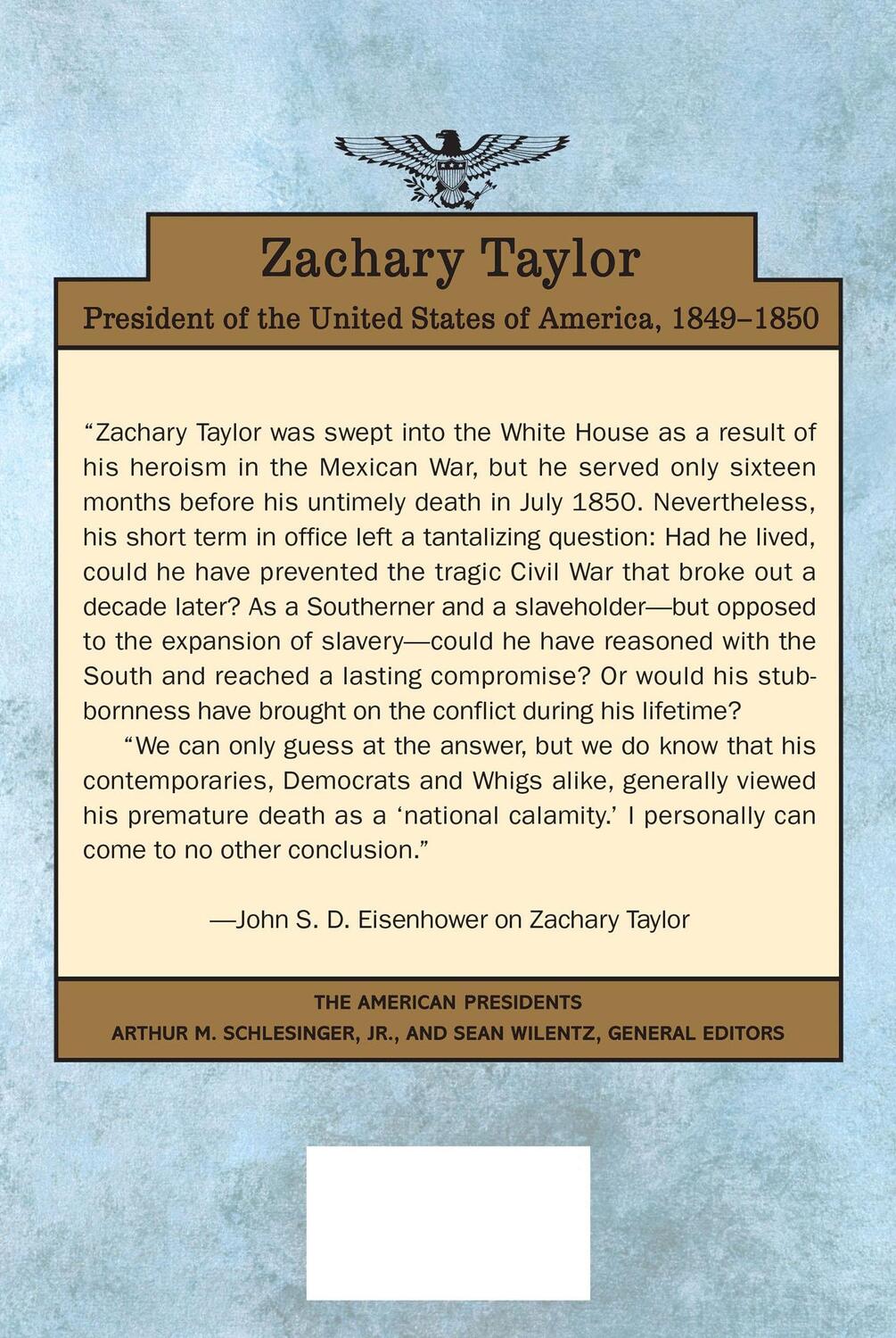 Rückseite: 9780805082371 | Zachary Taylor | John S. D. Eisenhower | Buch | Englisch | 2008