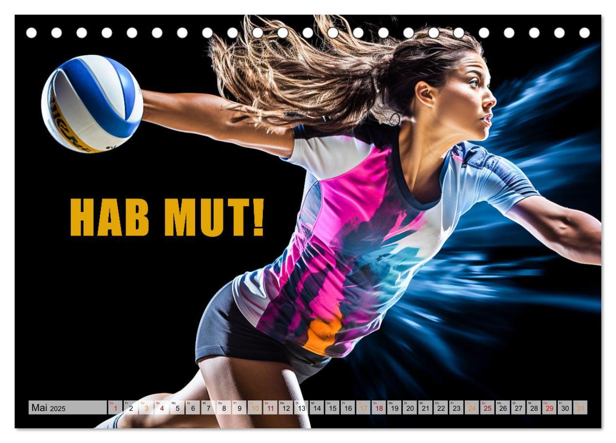 Bild: 9783383863363 | Volleyball und Motivation (Tischkalender 2025 DIN A5 quer),...