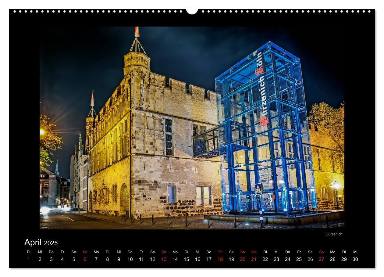 Bild: 9783435781706 | Köln ¿ Nachts 2025 (Wandkalender 2025 DIN A2 quer), CALVENDO...