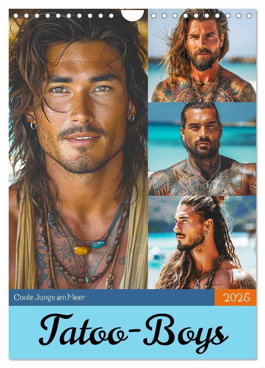 Cover: 9783457129623 | Tatoo-Boys. Coole Jungs am Meer (Wandkalender 2025 DIN A4 hoch),...