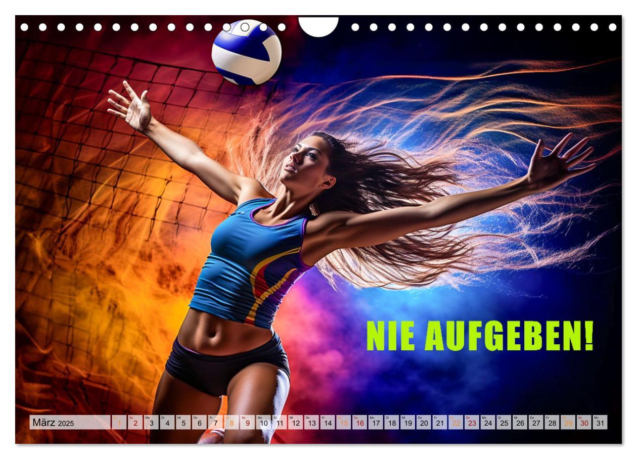 Bild: 9783383845765 | Volleyball und Motivation (Wandkalender 2025 DIN A4 quer), CALVENDO...